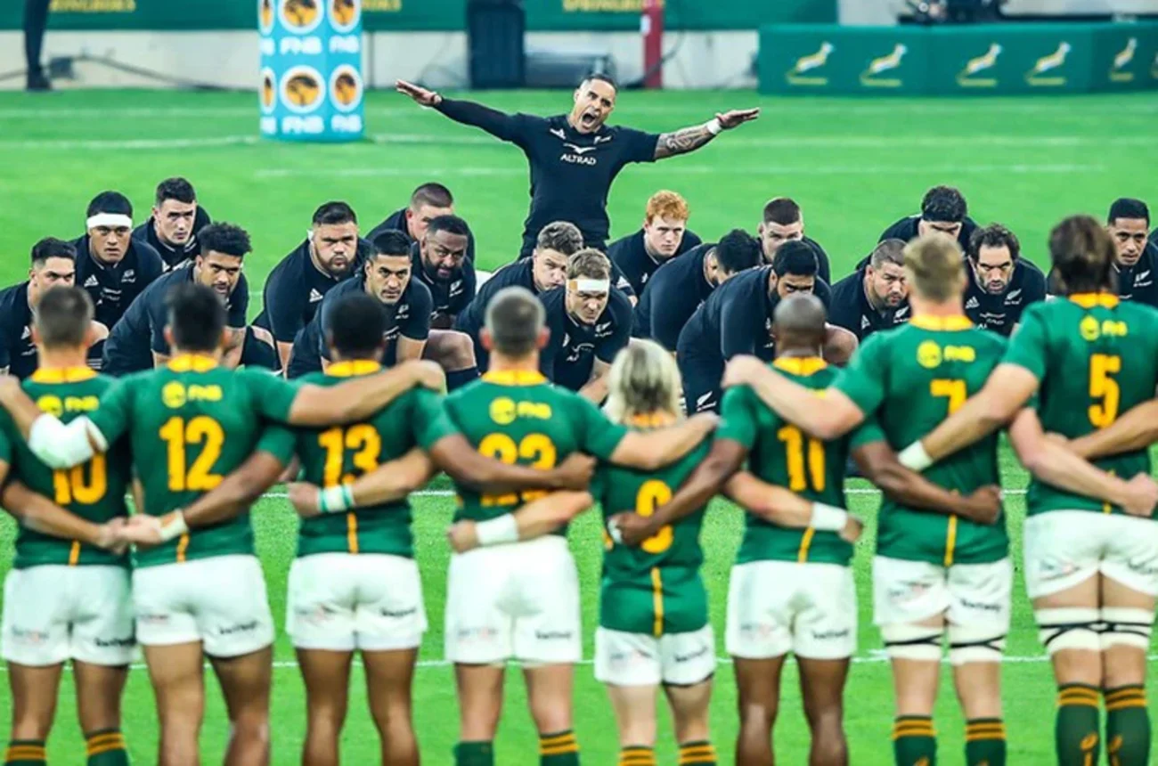 The Springboks facing the haka. Photo: SA Rugby website